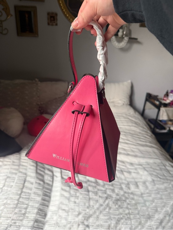 Handbags - Pink Pyramid Drawstring Top-Handle Bag
